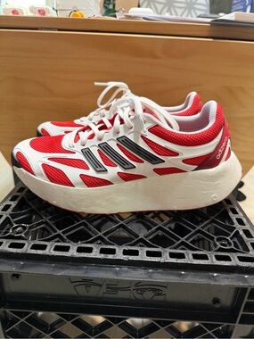 adidas adizero Men’s Red and White Athletic Sneakers